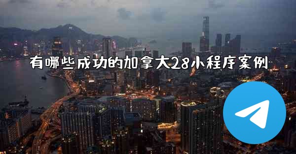 有哪些成功的加拿大28小程序案例